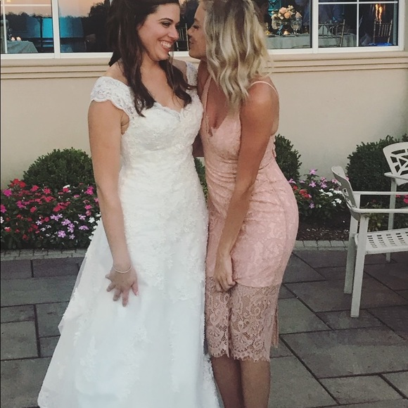 Bardot Blush Lace Dress - Picture 2 of 6